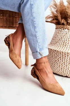 Damskie Boto Lu Boo Baleriny W Szpic Zamsz Camel Better