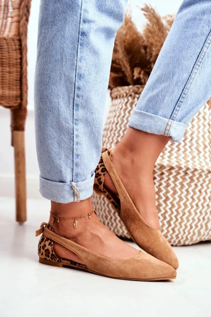 Damskie Boto Lu Boo Baleriny W Szpic Zamsz Camel Better
