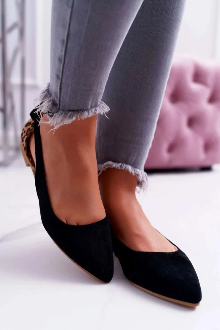 Damskie Boto Lu Boo Baleriny W Szpic Zamsz Czarne Better