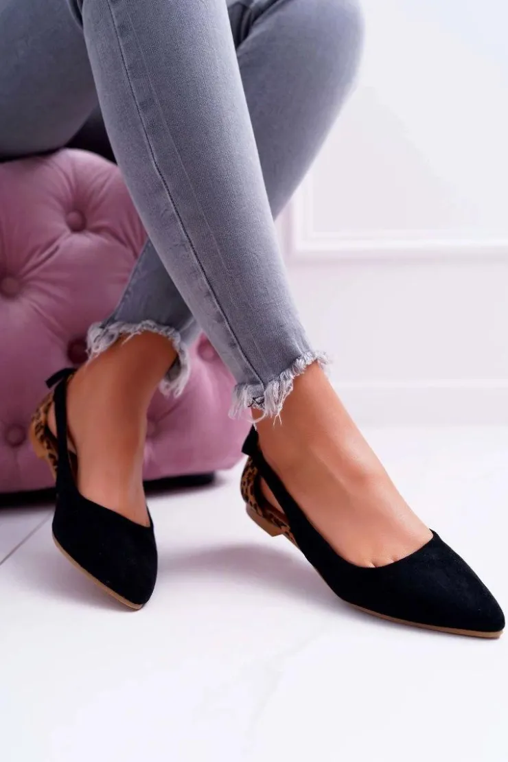 Damskie Boto Lu Boo Baleriny W Szpic Zamsz Czarne Better