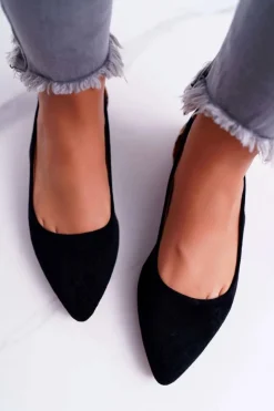 Damskie Boto Lu Boo Baleriny W Szpic Zamsz Czarne Better