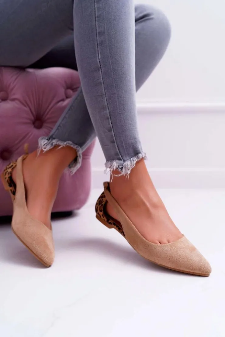 Boto Baleriny Klasyczne*Lu Boo Baleriny W Szpic Zamsz Beżowe Better