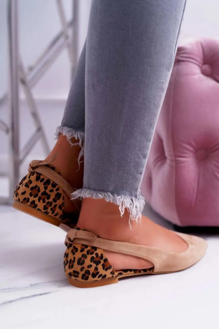 Boto Baleriny Klasyczne*Lu Boo Baleriny W Szpic Zamsz Beżowe Better