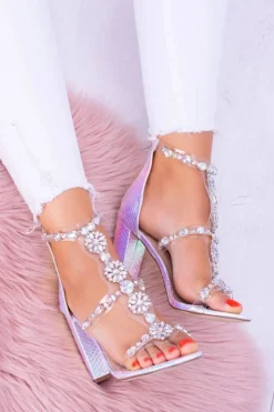 Damskie Boto Lu Boo Benzynowe Niebieskie Sandały Cyrkonie Taylor