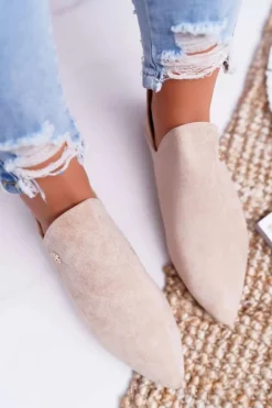 Damskie Boto Lu Boo Botki Z Wycięciami Beżowe Chelsea