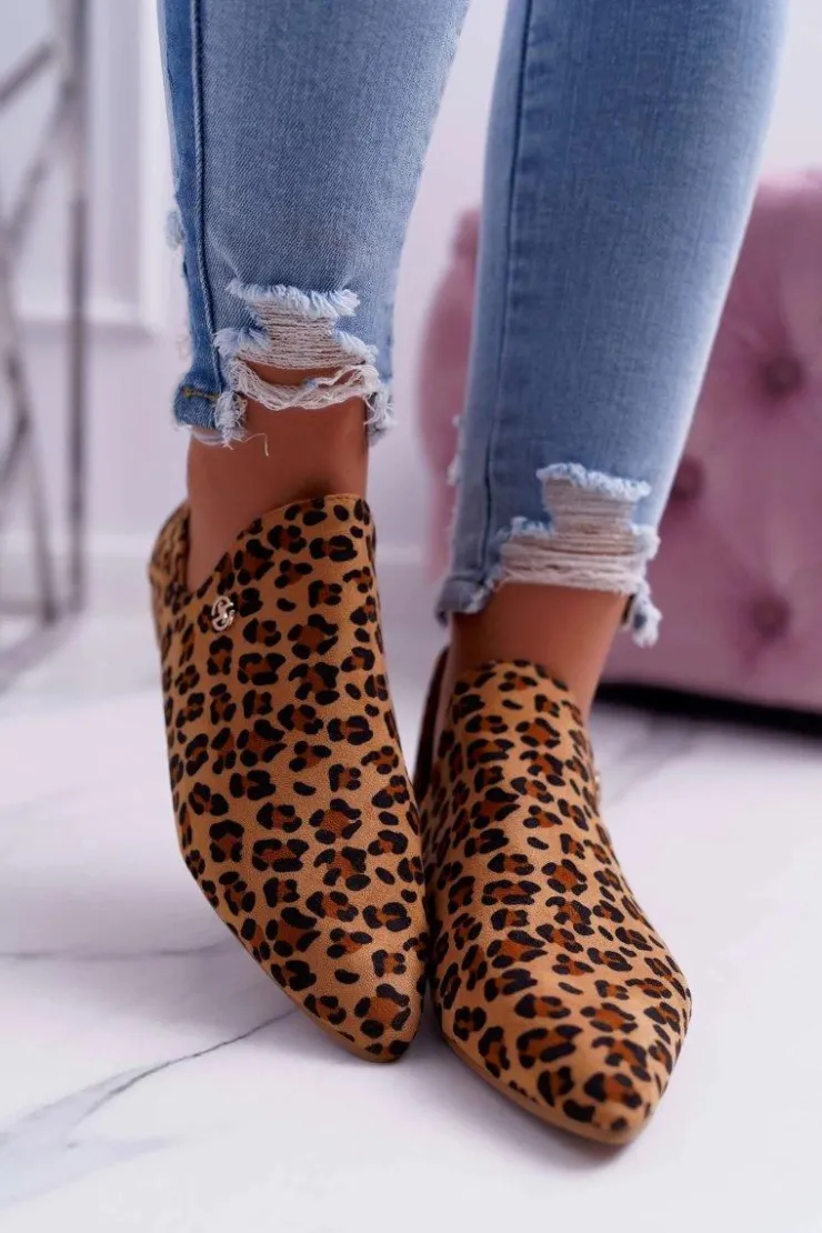 Sale Boto Lu Boo Botki Z Wycięciami Leopard Chelsea