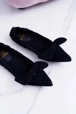 Online Boto LU BOO Czarne Balerinki Moments z Odpinaną Kokardą