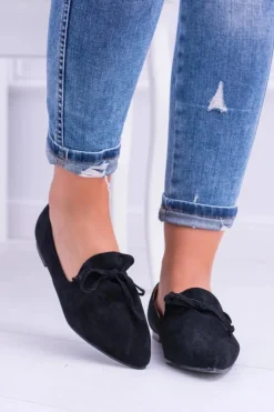 Boto Baleriny Klasyczne*Lu Boo Czarne Baleriny W Szpic Lordsy Zamsz Feliciano