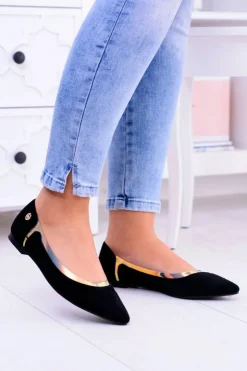 Damskie Boto Lu Boo Czarne Transparentne Holograficzne Balerinki w Szpic Lison