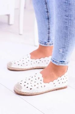 Damskie Boto Lu Boo Damskie Baleriny Białe Espadryle w Kwiaty Macarena