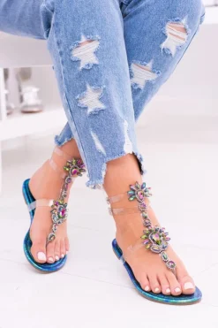 Online Boto Lu Boo Eleganckie Benzynowe Sandały Cyrkonie Nomire