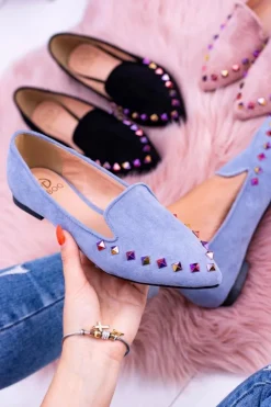 Online Boto Lu Boo Niebieskie Lordsy Opalizujące Dżety Zamsz Spike