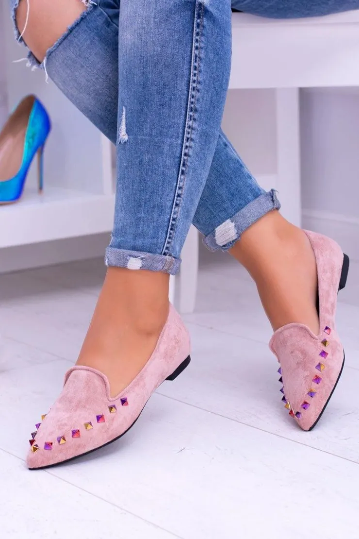 Boto Baleriny Klasyczne*Lu Boo Różowe Lordsy Opalizujące Dżety Zamsz Spike