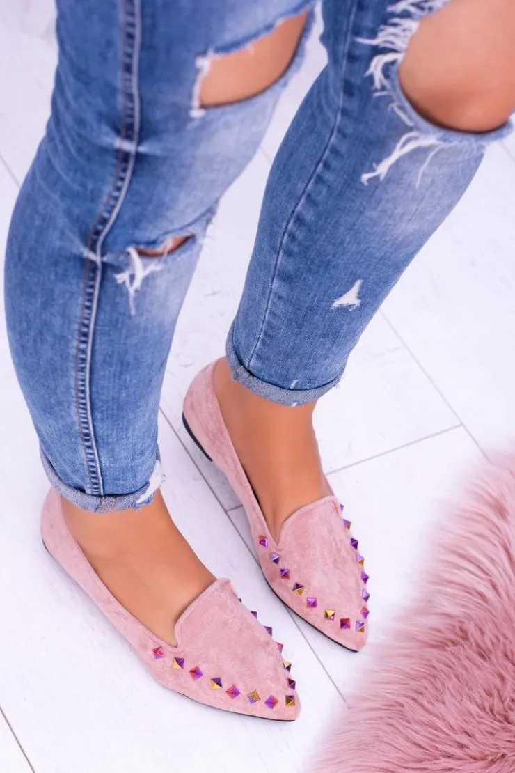 Boto Baleriny Klasyczne*Lu Boo Różowe Lordsy Opalizujące Dżety Zamsz Spike