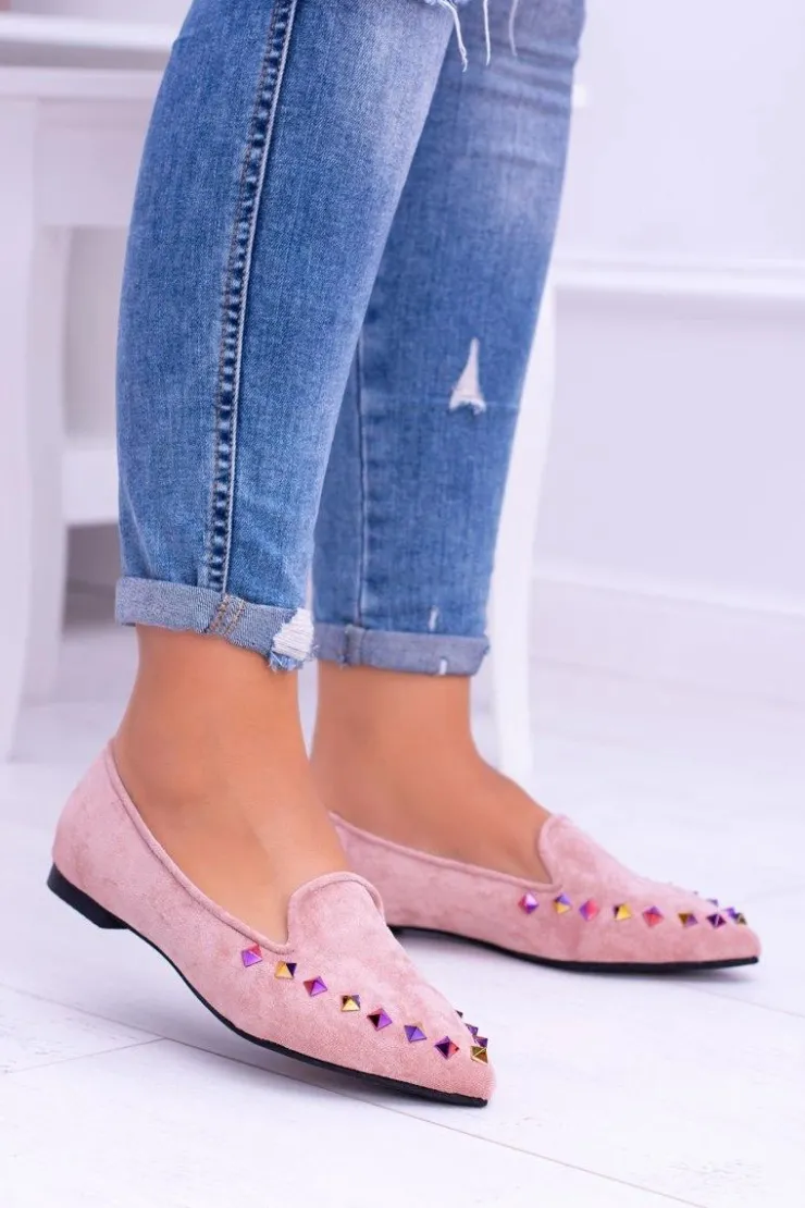 Boto Baleriny Klasyczne*Lu Boo Różowe Lordsy Opalizujące Dżety Zamsz Spike