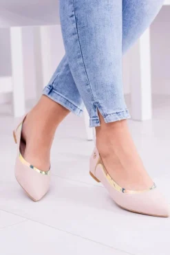 Boto Lu Boo Transparentne Holograficzne Balerinki w Szpic Róż Lison