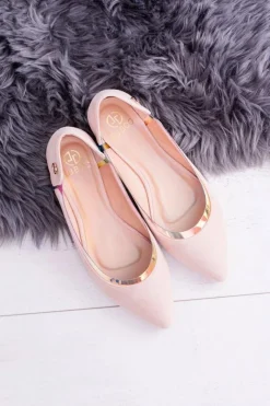 Boto Lu Boo Transparentne Holograficzne Balerinki w Szpic Róż Lison