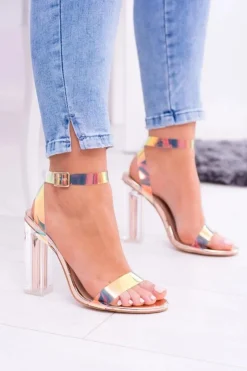 Damskie Boto Lu Boo Transparentne Sandały Złoty Róż Mirage