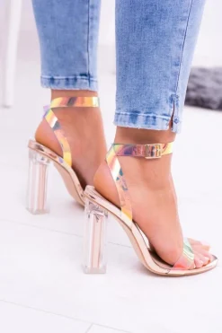 Damskie Boto Lu Boo Transparentne Sandały Złoty Róż Mirage