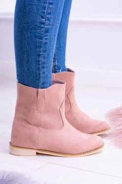 Discount Boto Lu Boo Wsuwane Damskie Botki Za Kostkę Pudrowy Róż Trinity