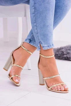 Hot Boto Lu Boo Złote Sandały Na Słupku Lissa