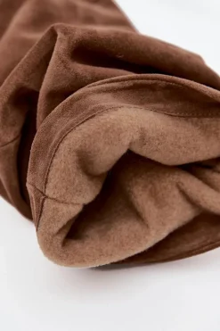 Zazoo Kozaki Ocieplane|Kozaki Na Słupku*Marszczone Kozaki Z Naturalnego Zamszu Na Słupku Ocieplane 4228 Jasnobrązowe Brązowy