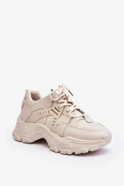 Evento Sneakersy Damskie*Masywne Damskie Buty Sportowe Sneakersy Beżowe Toderus