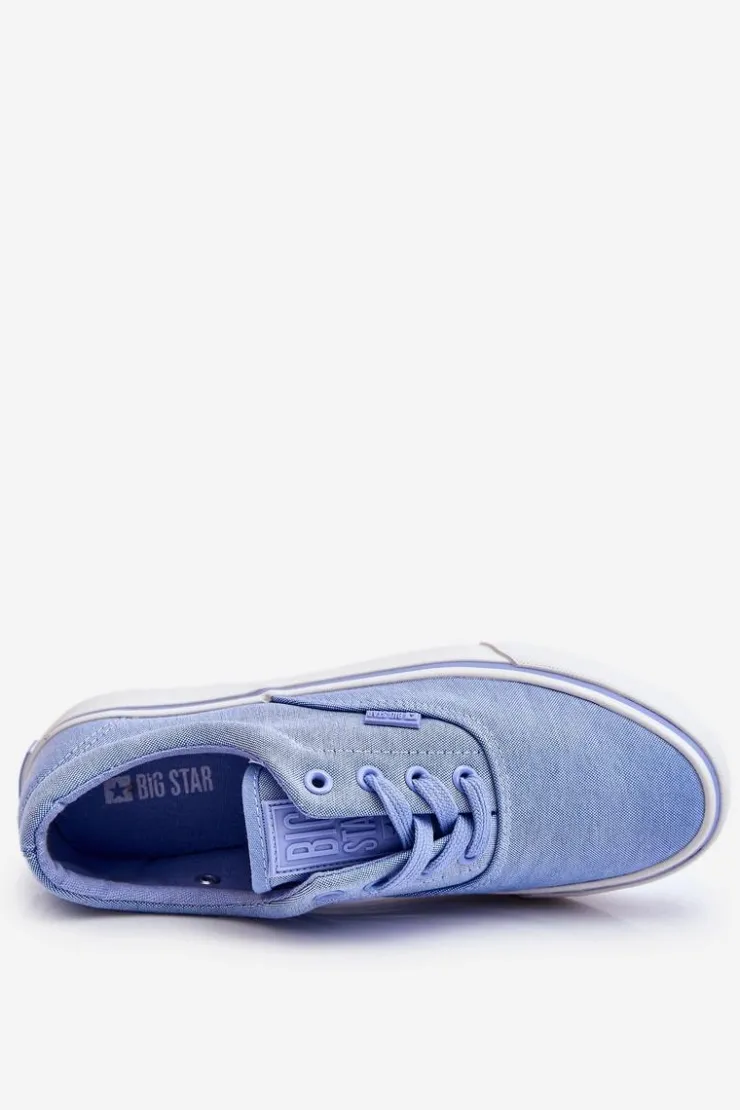 Outlet Big Star Shoes Materiałowe Tenisówki Na Platformie Big Star LL274145 Niebieskie