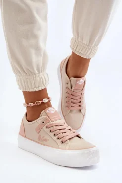 Lee Cooper Materiałowe Trampki Damskie LCW-24-31-2196 Beżowe