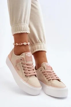 Lee Cooper Materiałowe Trampki Damskie LCW-24-31-2196 Beżowe