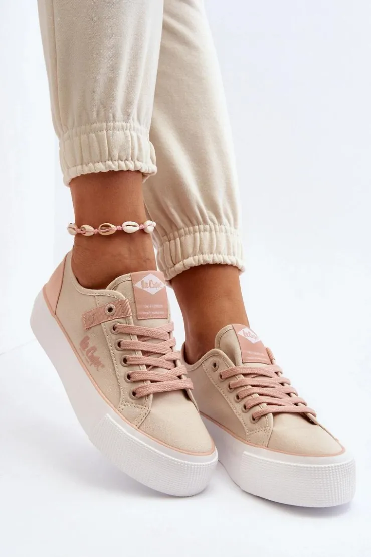 Lee Cooper Materiałowe Trampki Damskie LCW-24-31-2196 Beżowe