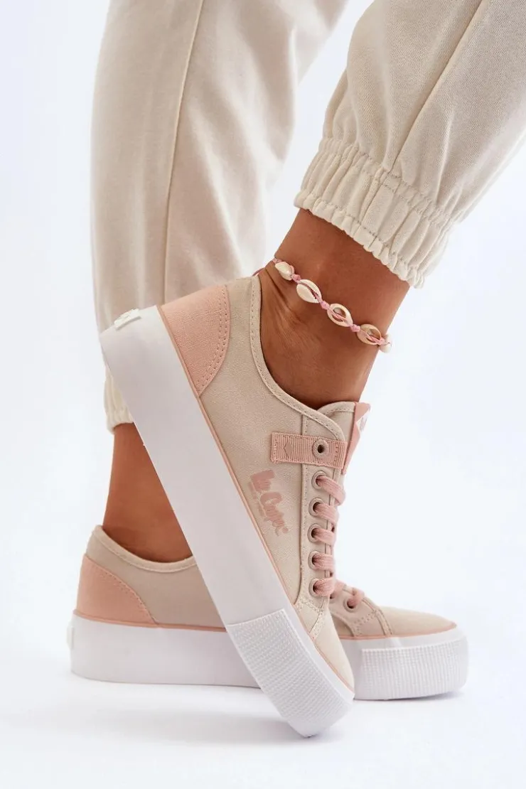 Lee Cooper Materiałowe Trampki Damskie LCW-24-31-2196 Beżowe