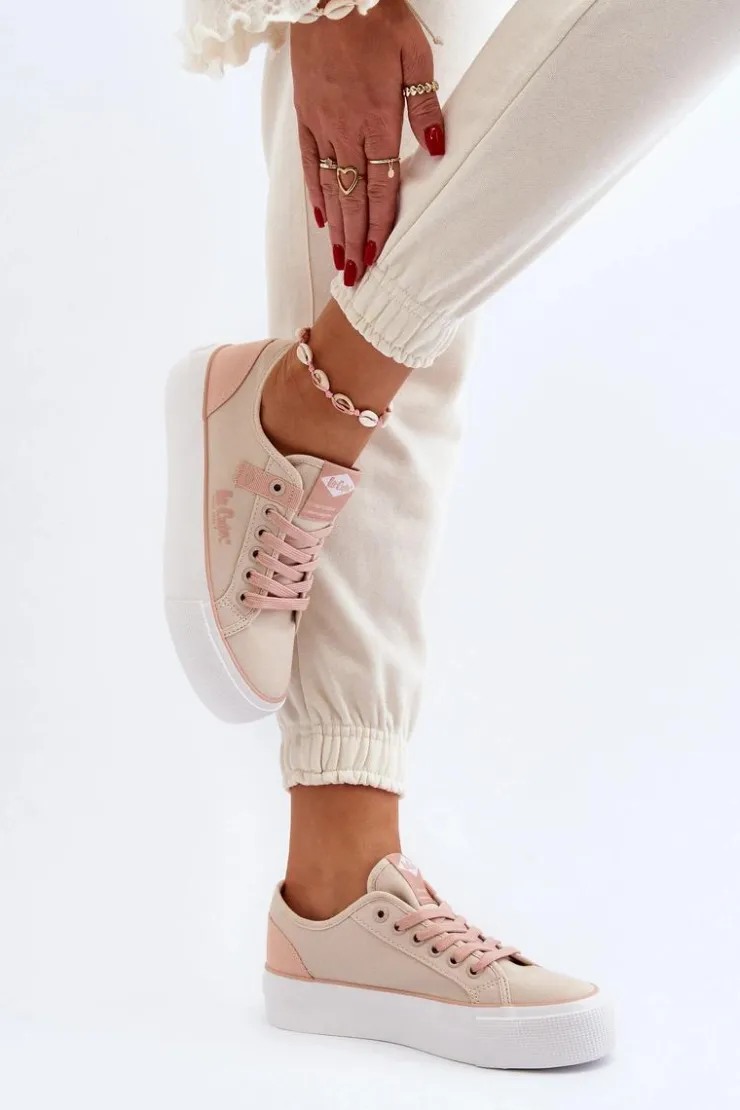 Lee Cooper Materiałowe Trampki Damskie LCW-24-31-2196 Beżowe