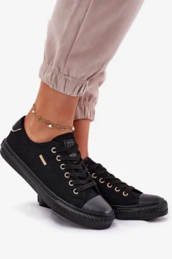 Damskie Big Star Shoes Materiałowe Trampki Damskie Big Star RR274765 Czarne