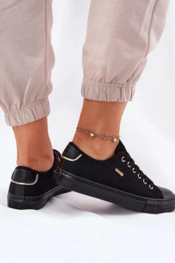 Damskie Big Star Shoes Materiałowe Trampki Damskie Big Star RR274765 Czarne