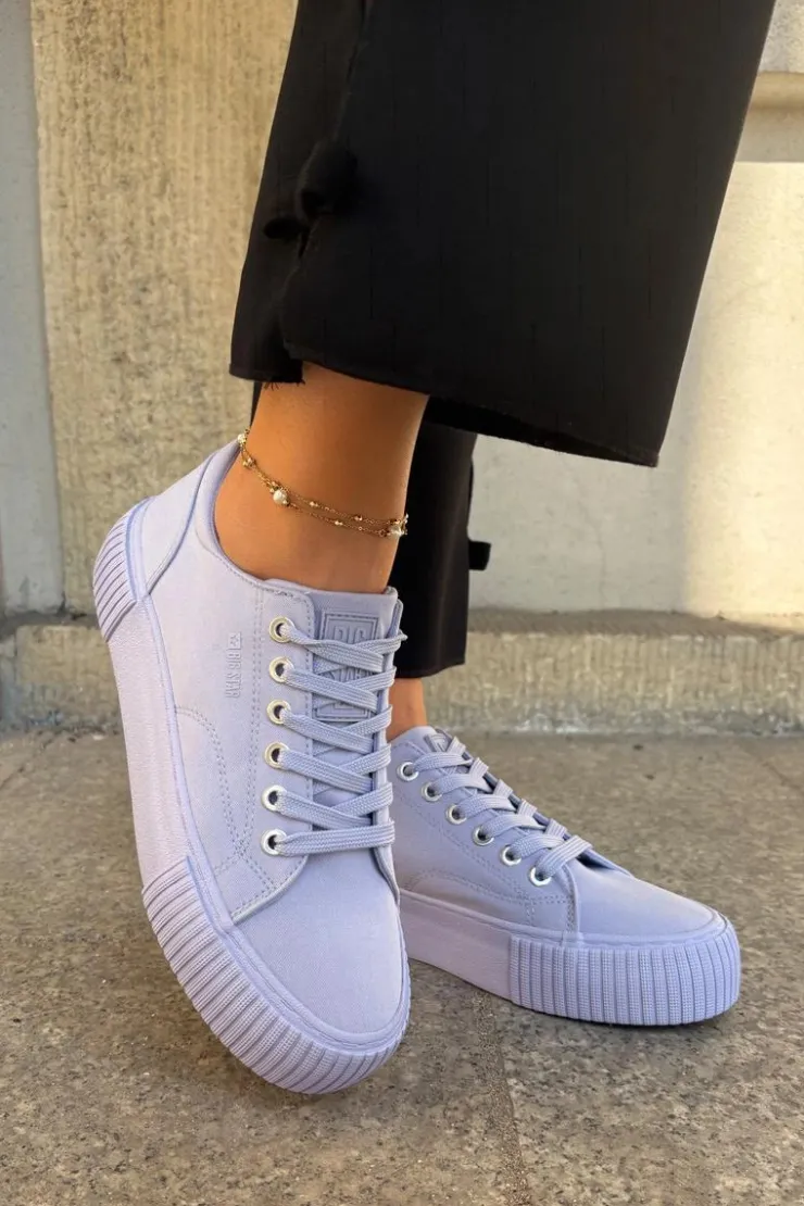 Damskie Big Star Shoes Materiałowe Trampki Damskie Big Star RR274406 Fioletowe