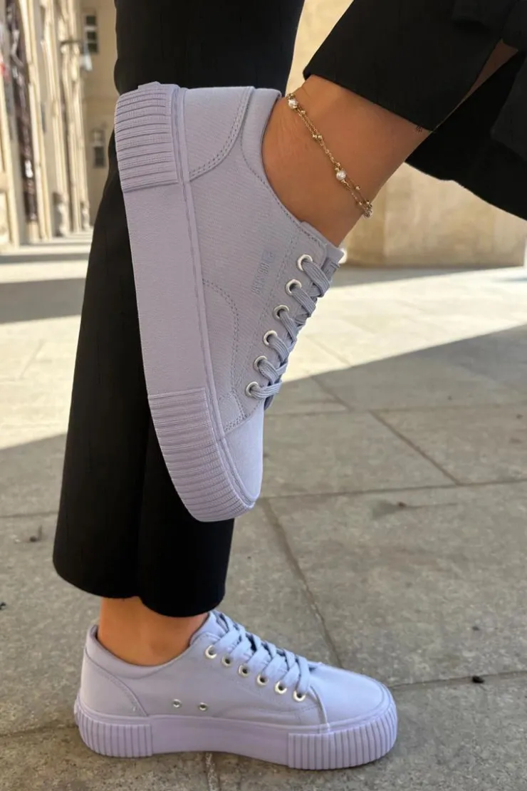 Damskie Big Star Shoes Materiałowe Trampki Damskie Big Star RR274406 Fioletowe