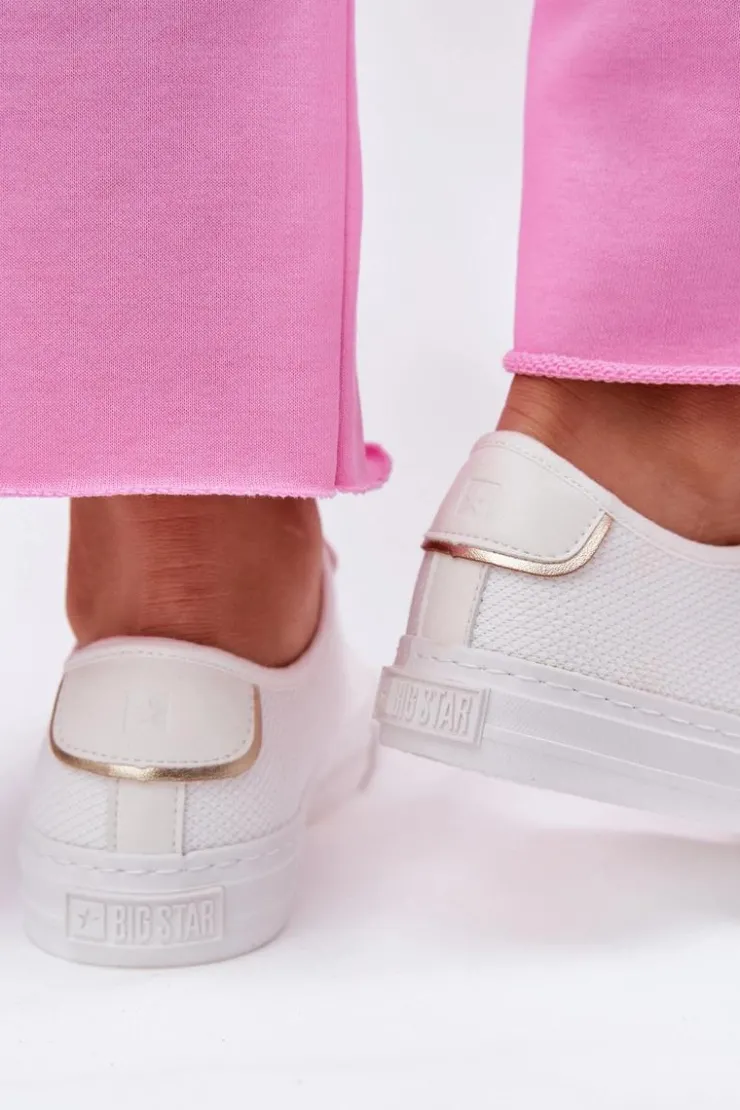 Big Star Shoes Trampki Damskie Big Star|Trampki Damskie Niskie*Materiałowe Trampki Damskie Big Star RR274766 Białe Biały