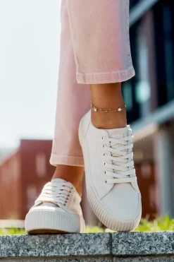 Big Star Shoes Trampki Damskie Big Star|Trampki Damskie Niskie*Materiałowe Trampki Damskie Big Star RR274407 Beżowe Beżowy