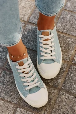 Big Star Shoes Materiałowe Trampki Damskie Big Star RR274796 e Niebieski