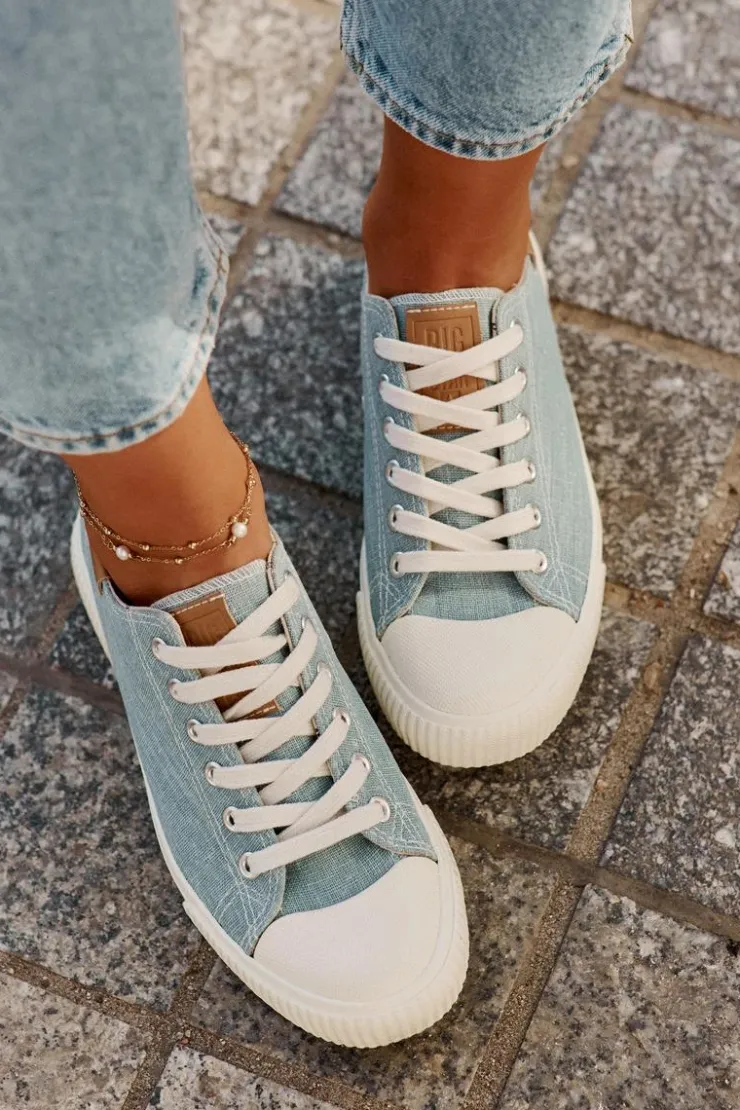 Big Star Shoes Materiałowe Trampki Damskie Big Star RR274796 e Niebieski