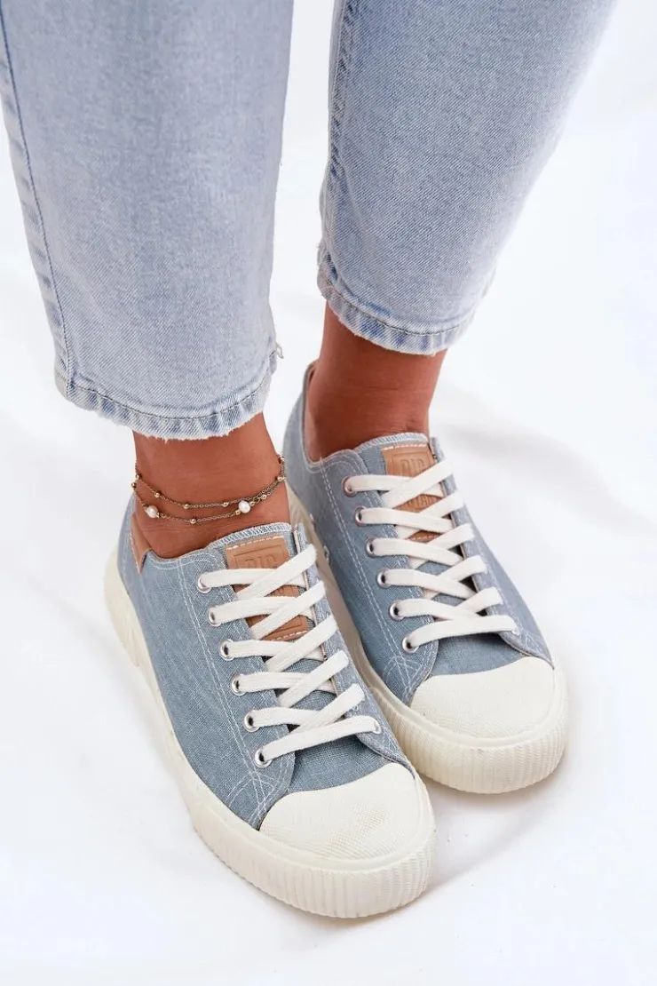 Big Star Shoes Materiałowe Trampki Damskie Big Star RR274796 e Niebieski