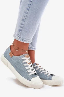 Big Star Shoes Materiałowe Trampki Damskie Big Star RR274796 e Niebieski