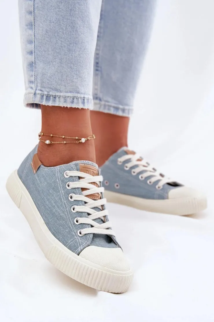 Big Star Shoes Materiałowe Trampki Damskie Big Star RR274796 e Niebieski