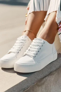 Big Star Shoes Trampki Damskie Big Star|Trampki Damskie Niskie*Materiałowe Trampki Damskie Big Star RR274405 Białe Biały