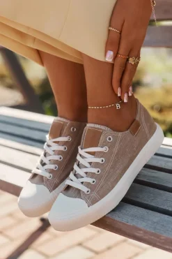 Damskie Big Star Shoes Materiałowe Trampki Damskie Big Star RR274795 Beżowe