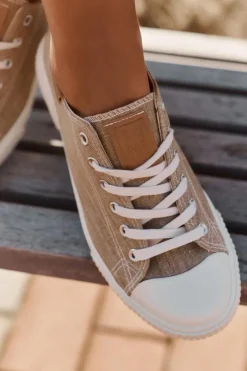 Damskie Big Star Shoes Materiałowe Trampki Damskie Big Star RR274795 Beżowe