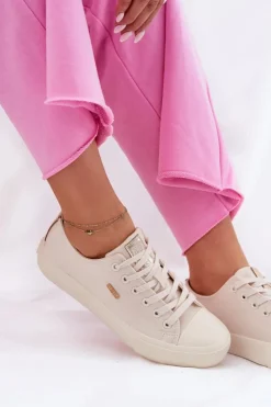 Damskie Big Star Shoes Materiałowe Trampki Damskie Big Star RR274768 Beżowe