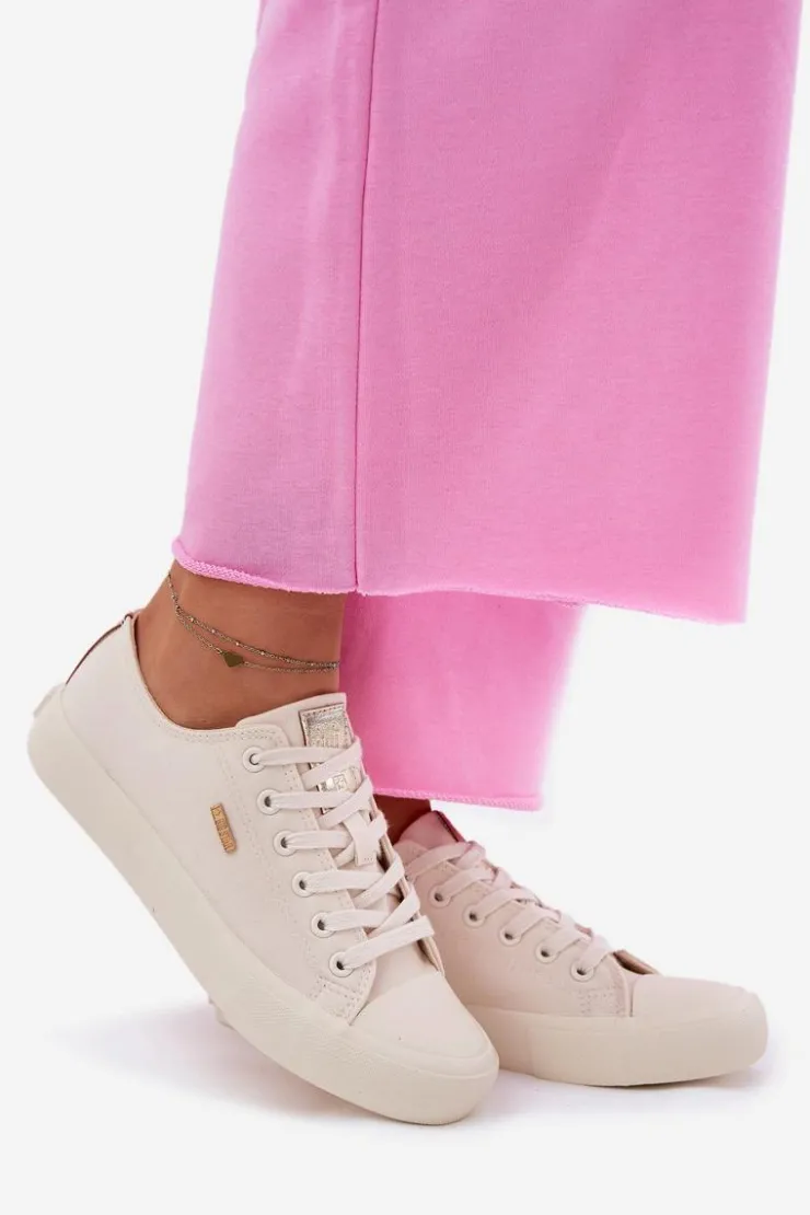 Damskie Big Star Shoes Materiałowe Trampki Damskie Big Star RR274768 Beżowe