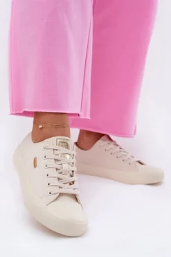 Damskie Big Star Shoes Materiałowe Trampki Damskie Big Star RR274768 Beżowe